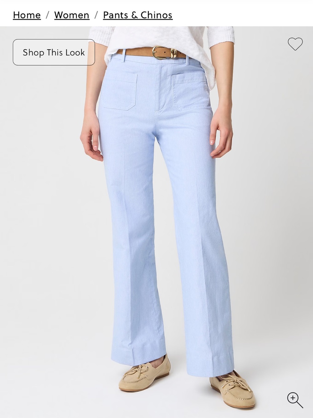 J. Crew Light Blue Striped Seersucker wide leg pants